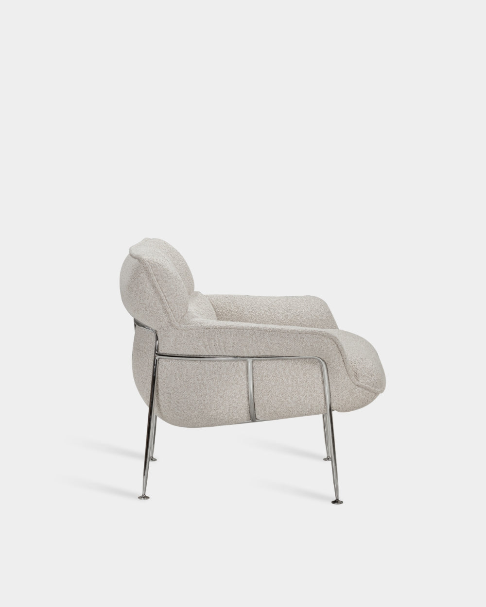 Duvet Lounge Chair - Chrome - Cream-Bosa 04