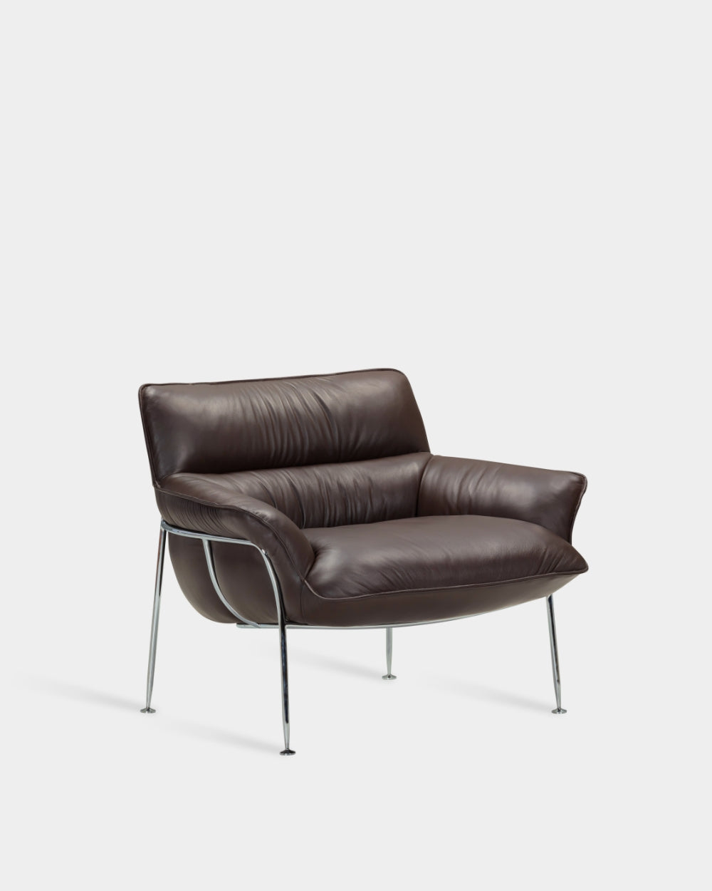Duvet Lounge Chair - Chrome - Mocca Parma Leather