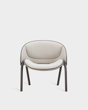 Folium Lounge Chair with Leather Piping - Smoke-Umber 61277