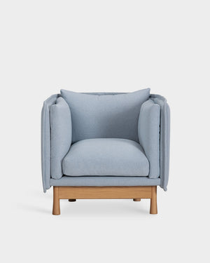 Kite Club Arm Chair - Dark Brown - Baby Blue-Cyber 2401