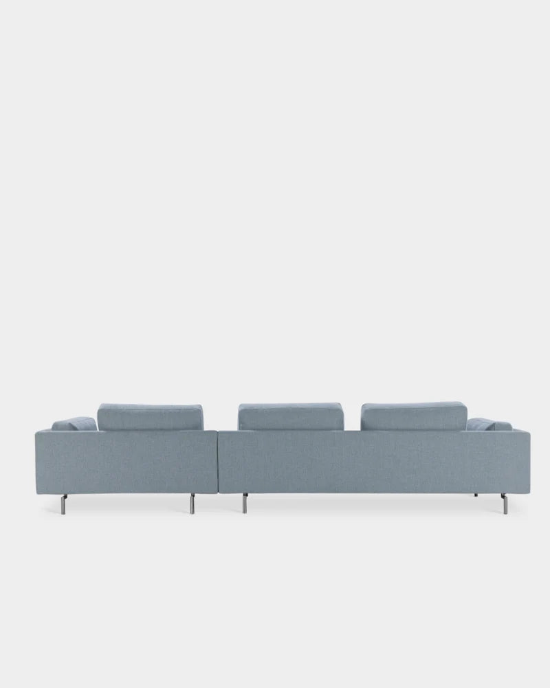 Levanto L Shape Sofa with Wooden Tray - Right Facing Chaise - Sea Mist-Cifrado 0741