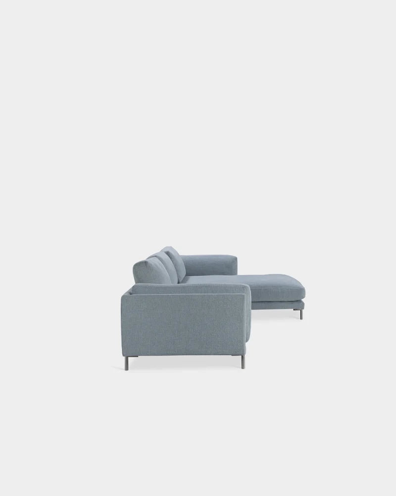 Levanto L Shape Sofa with Wooden Tray - Right Facing Chaise - Sea Mist-Cifrado 0741