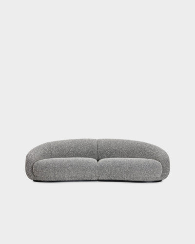 Montholon Curved 3 Seater Sofa - Tweed Grey-Silenzio 08
