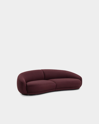 Montholon Curved 3 Seater Sofa - Dark Plum-Vidar 0693