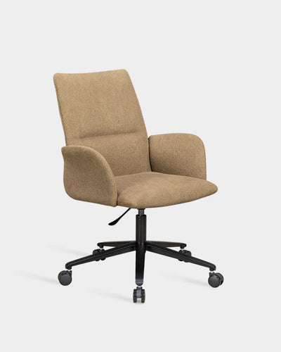 Ori Swivel High Back Armrest Chair on Castors - Sand-Keiga 0252