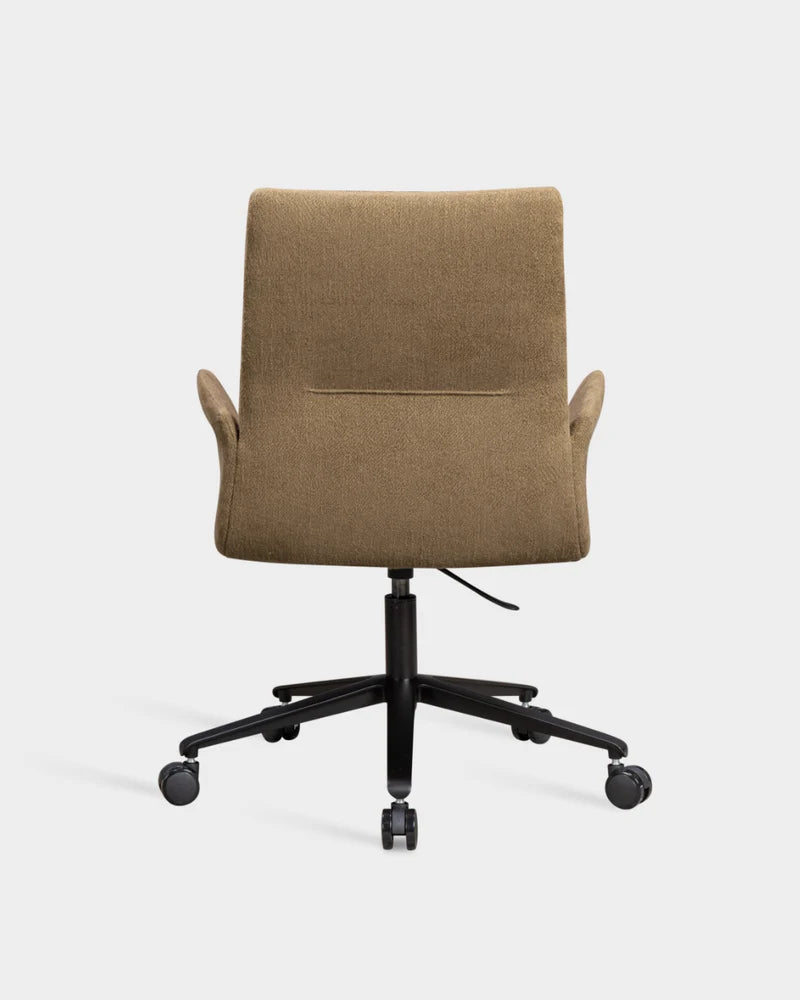 Ori Swivel High Back Armrest Chair on Castors - Sand-Keiga 0252