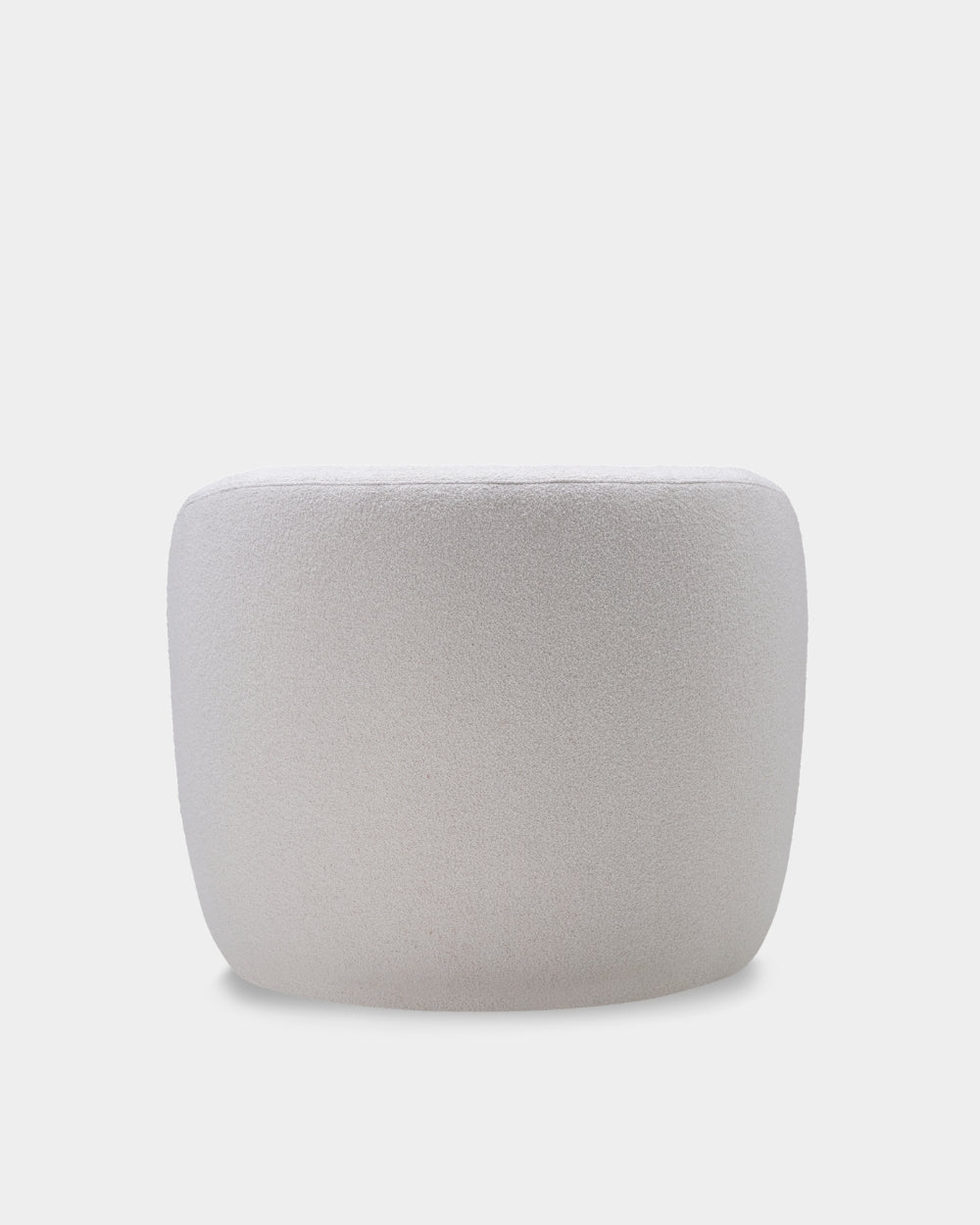 Ovata Swivel Large Lounge Chair - White Boucle-Cuddle 02