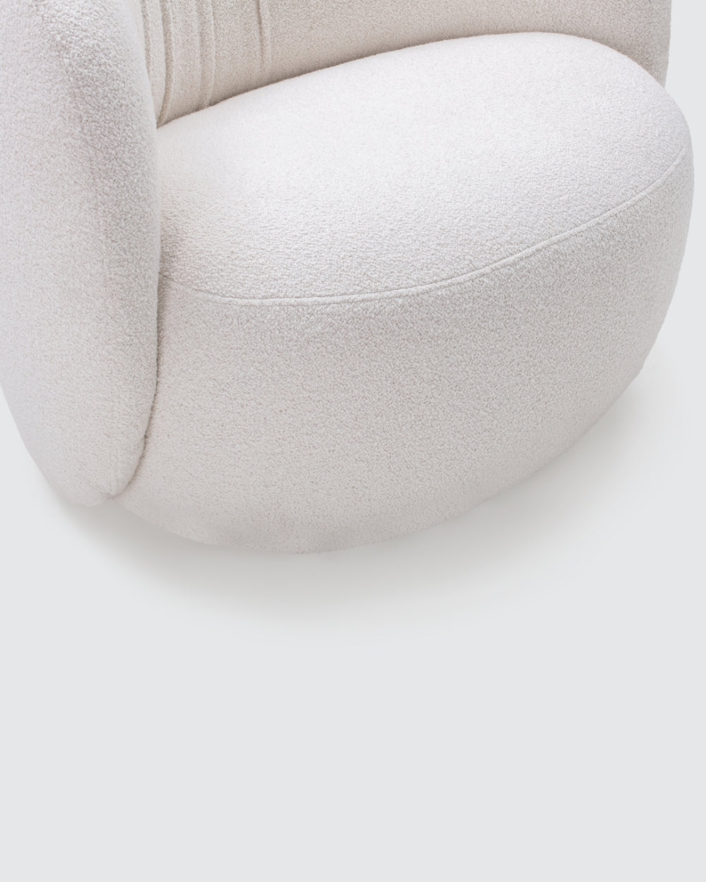 Ovata Large Lounge Chair - White Boucle-Cuddle 02