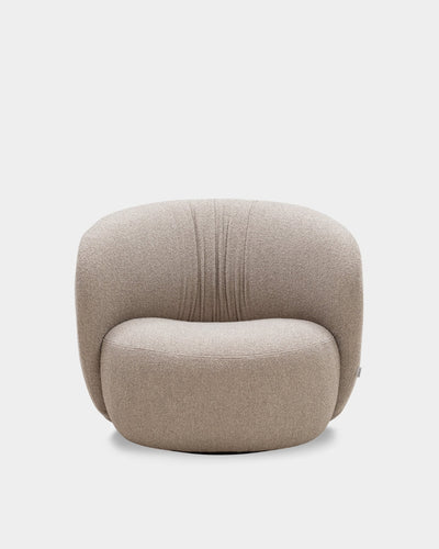 Ovata Swivel Large Lounge Chair - Light Brown-Cuddle 04