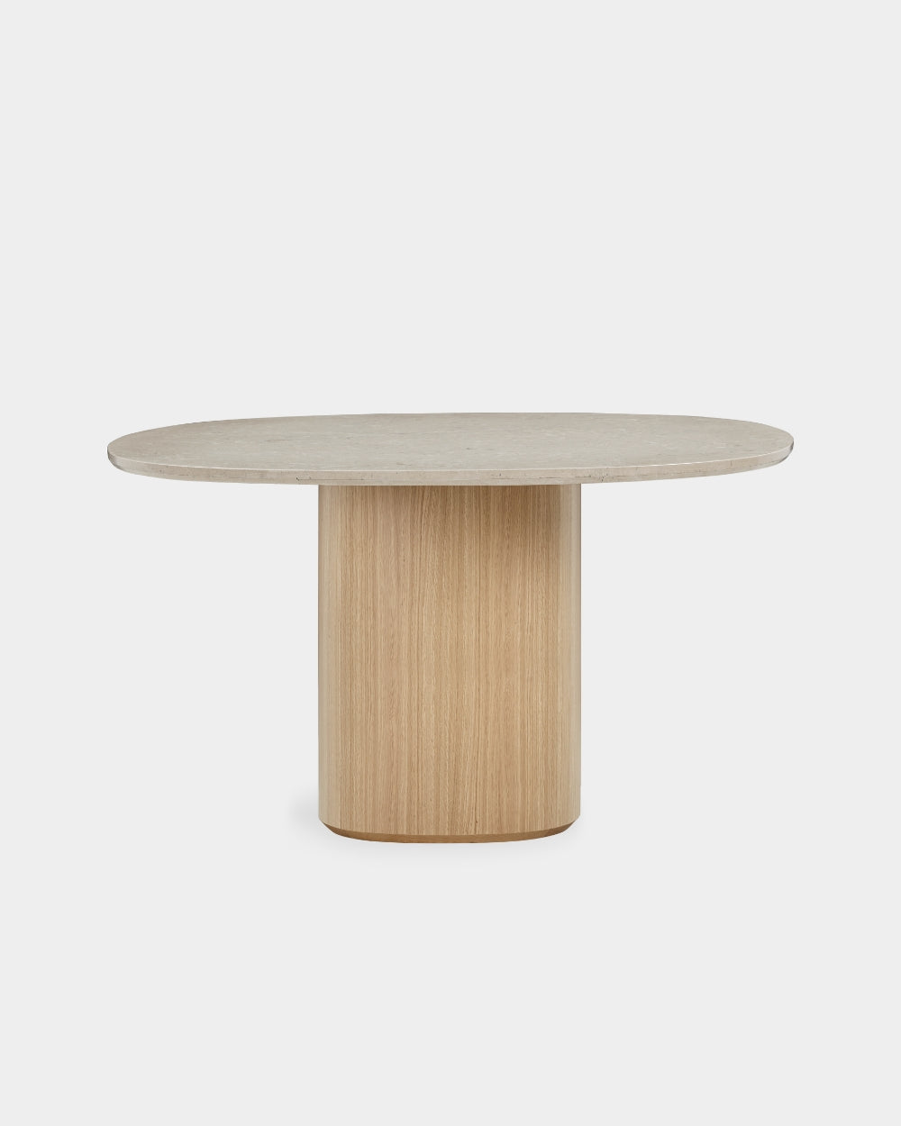 Ovata Dining Table - Light Oak - Jura Grey Limestone