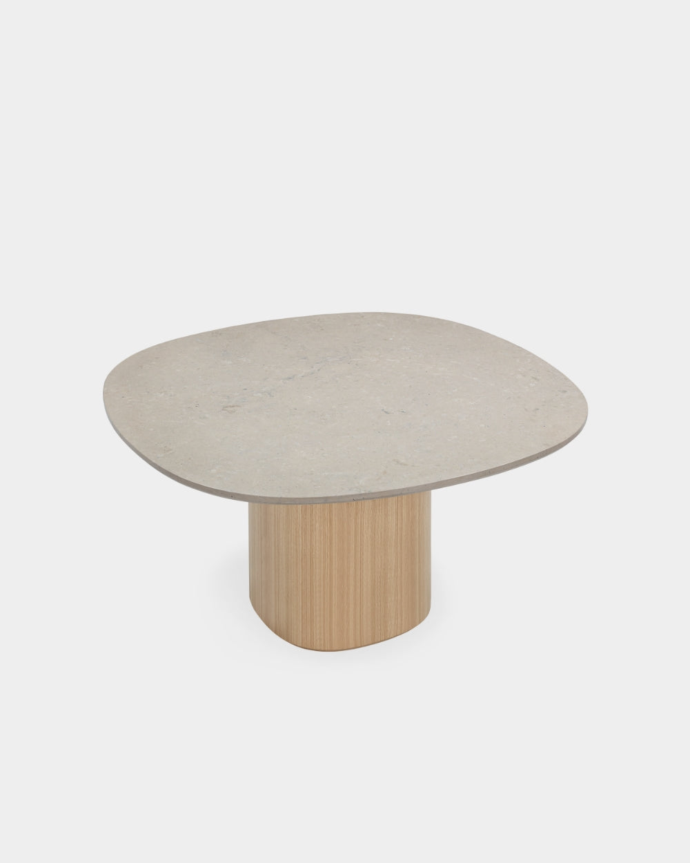 Ovata Dining Table - Light Oak - Jura Grey Limestone