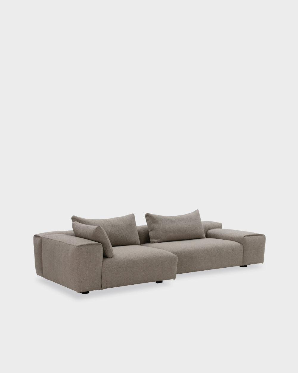 Pontone V1 Sofa - Left Facing Chaise - Light Brown Boucle-Cuddle 04