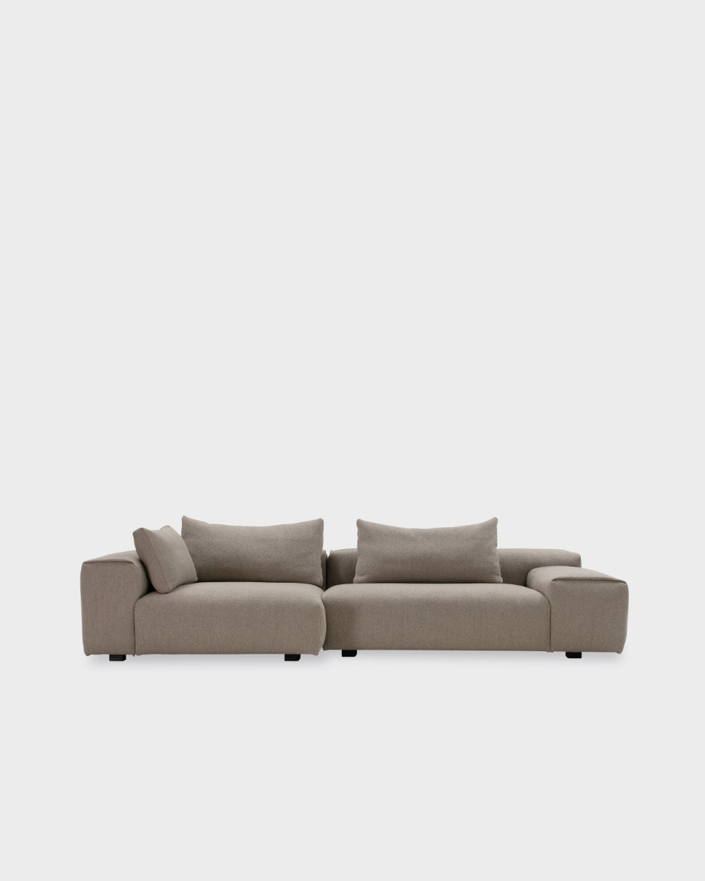Pontone V1 Sofa - Left Facing Chaise - Light Brown Boucle-Cuddle 04
