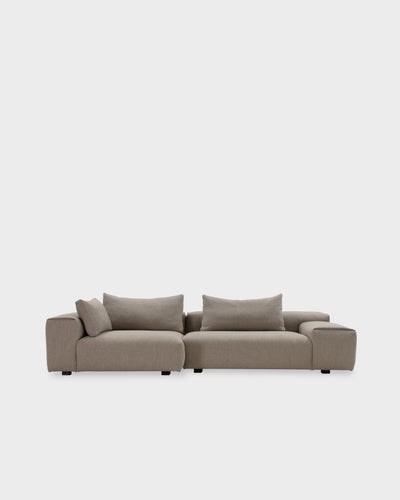 Pontone V1 Sofa - Left Facing Chaise - Light Brown Boucle-Cuddle 04