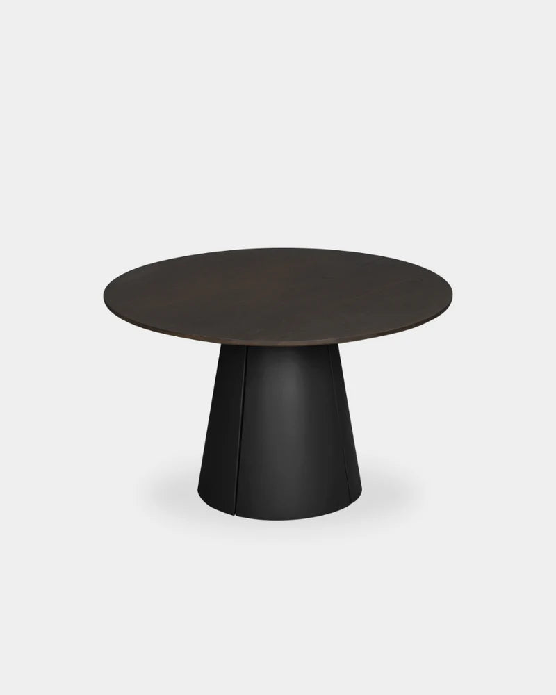 Trim Round Dining Table - 1200mm - Dark Brown Oak