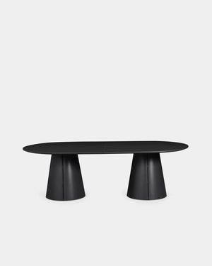 Trim Rectangular Dining Table - 2400mm - Black Laminate