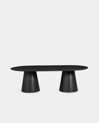 Trim Rectangular Dining Table - 2400mm - Black Laminate with Power Plug